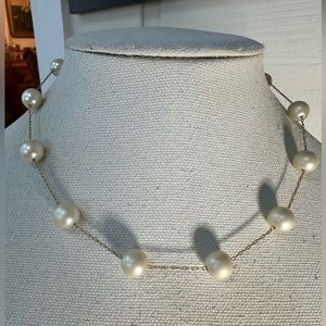 Vintage Kissaka pearl bead station style necklace